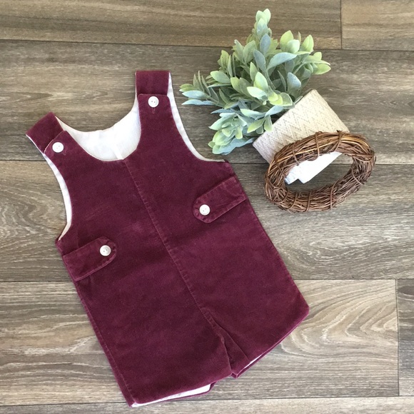 Other - Vintage boys 12 month velvet lined short alls